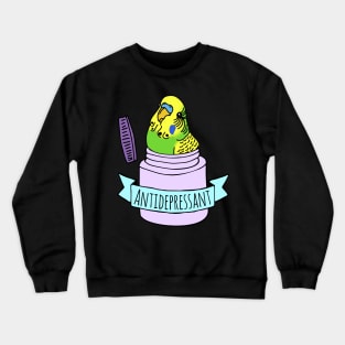 Antidepressant Green Budgie Crewneck Sweatshirt